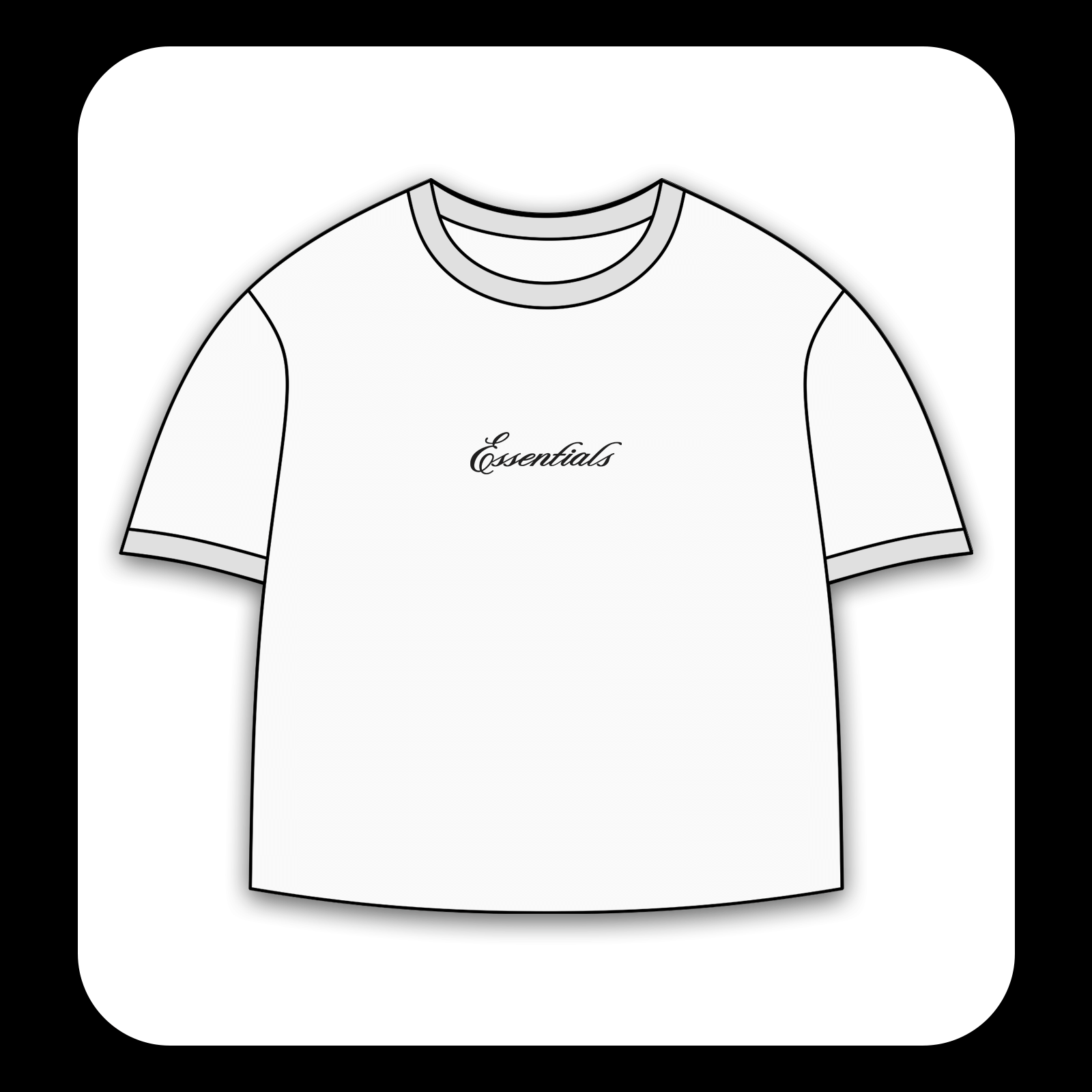 طرح سیلک تحریری Essentials مناسب چاپ روی پیش پوشاک