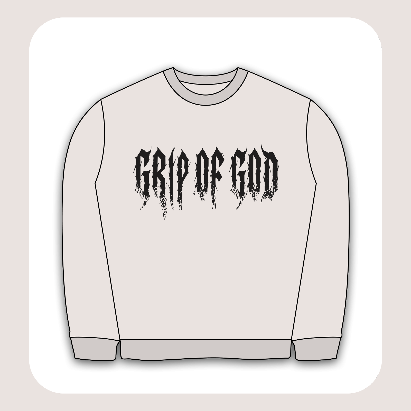 طرح سیلک Grip of God مناسب چاپ روی پیش هودی