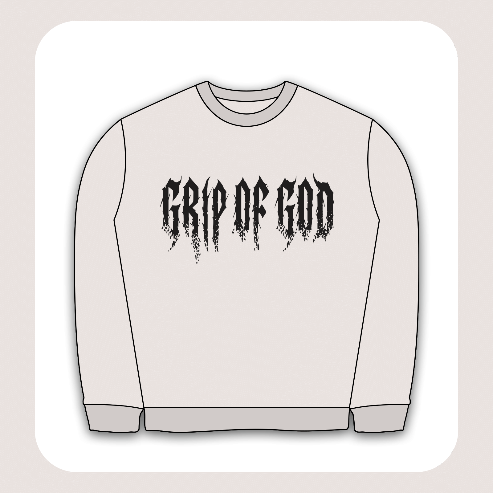 طرح سیلک Grip of God مناسب چاپ روی پیش هودی