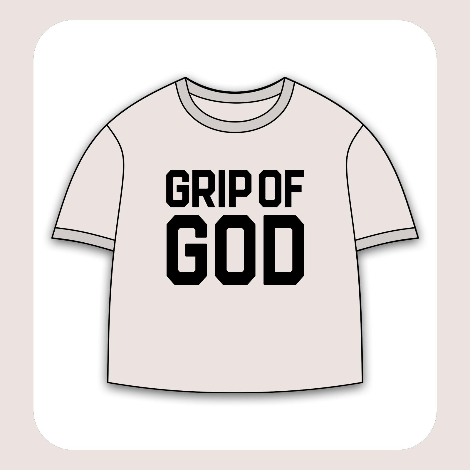 طرح سیلک Grip of God مناسب چاپ روی پیش تیشرت