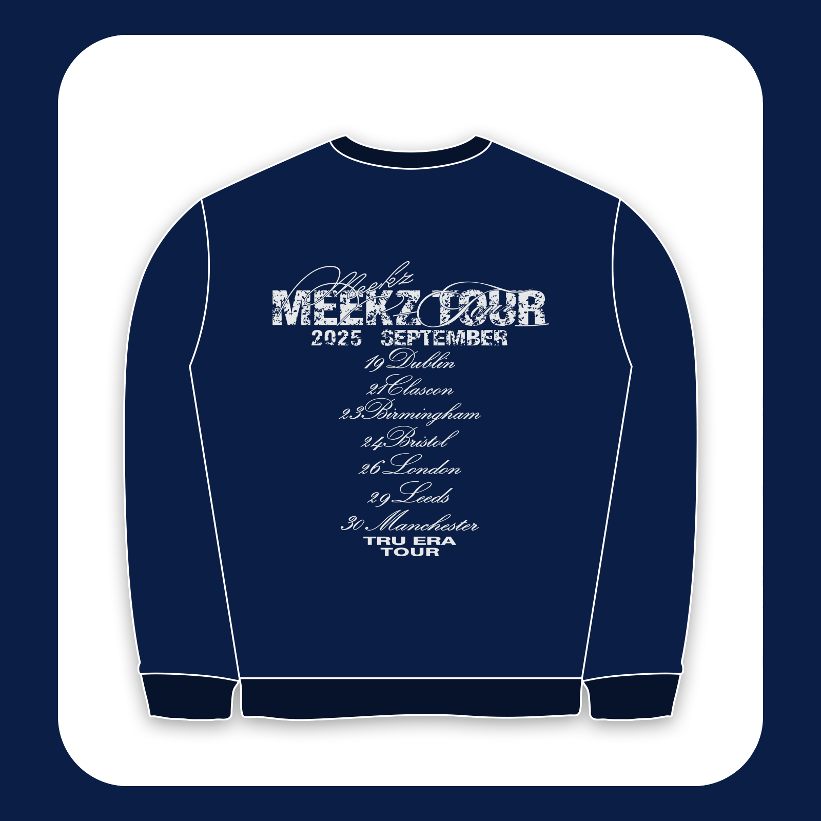 طرح سیلک Meekz Tour مناسب چاپ روی پشت پوشاک سایز بزرگ