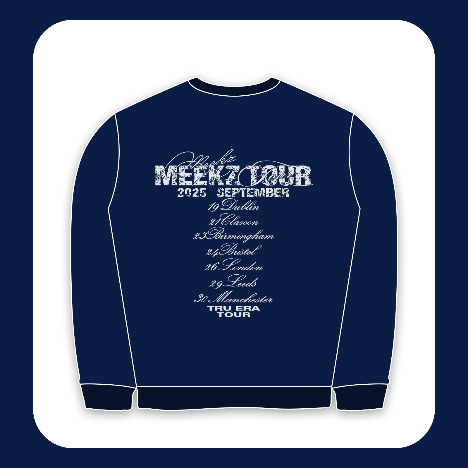 طرح سیلک Meekz Tour مناسب چاپ روی پشت پوشاک سایز بزرگ