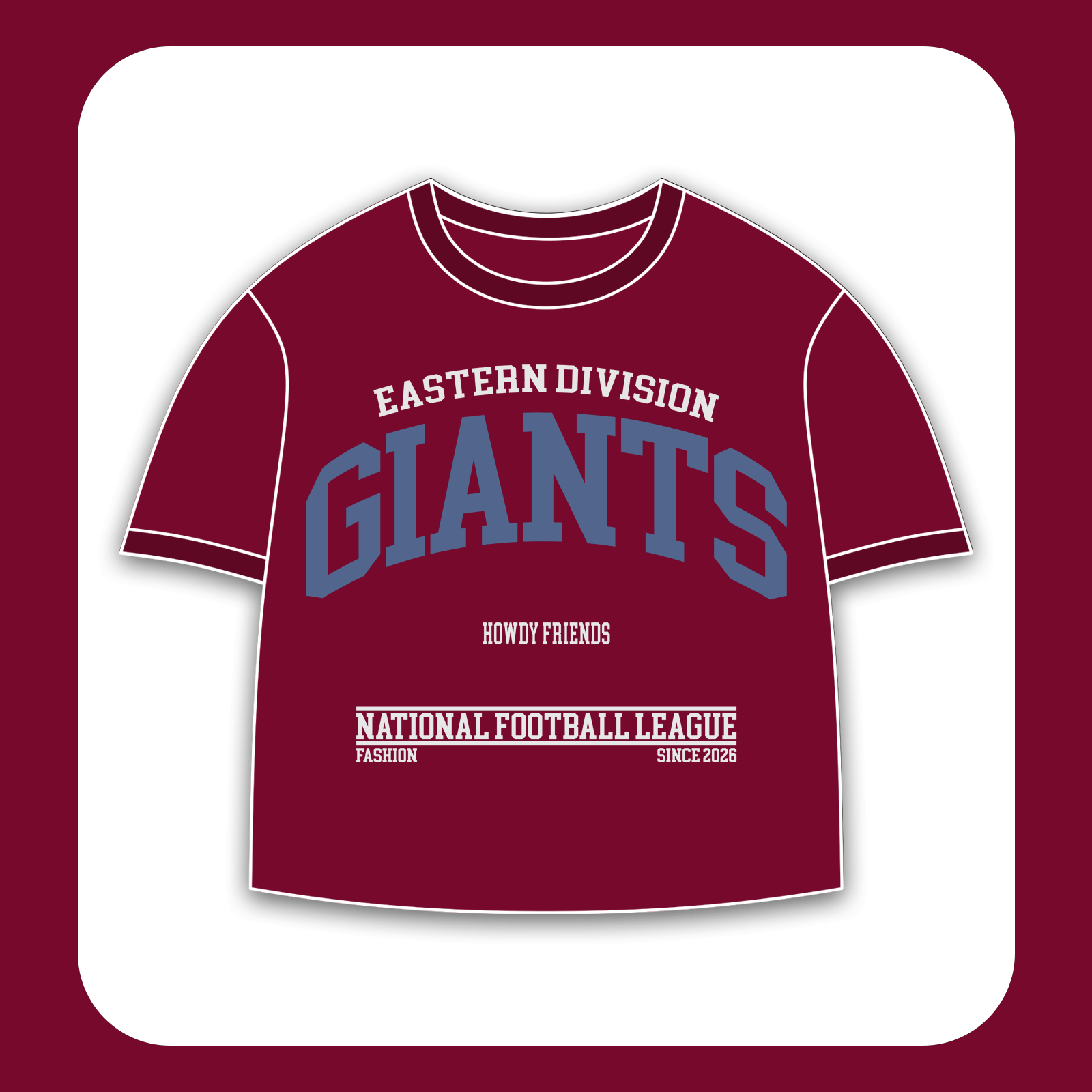 طرح سیلک Giants League مناسب چاپ روی پیش لباس