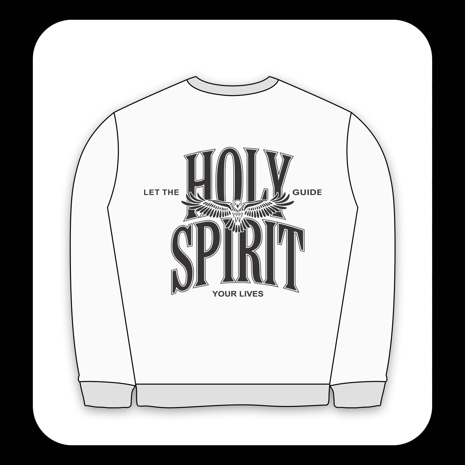 طرح سیلک Holy Spirit مناسب چاپ روی پشت پوشاک سایز بزرگ