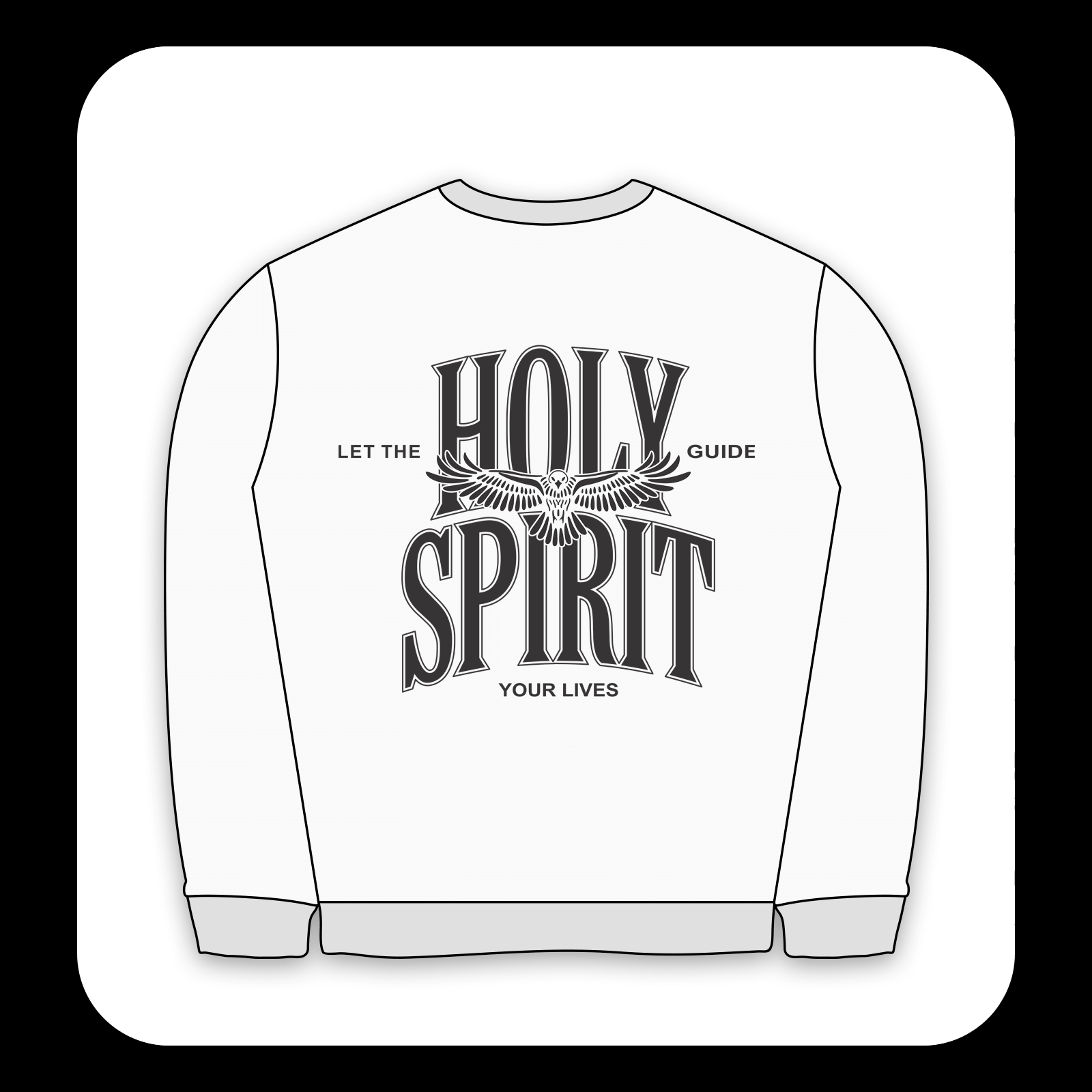 طرح سیلک Holy Spirit مناسب چاپ روی پشت پوشاک سایز بزرگ