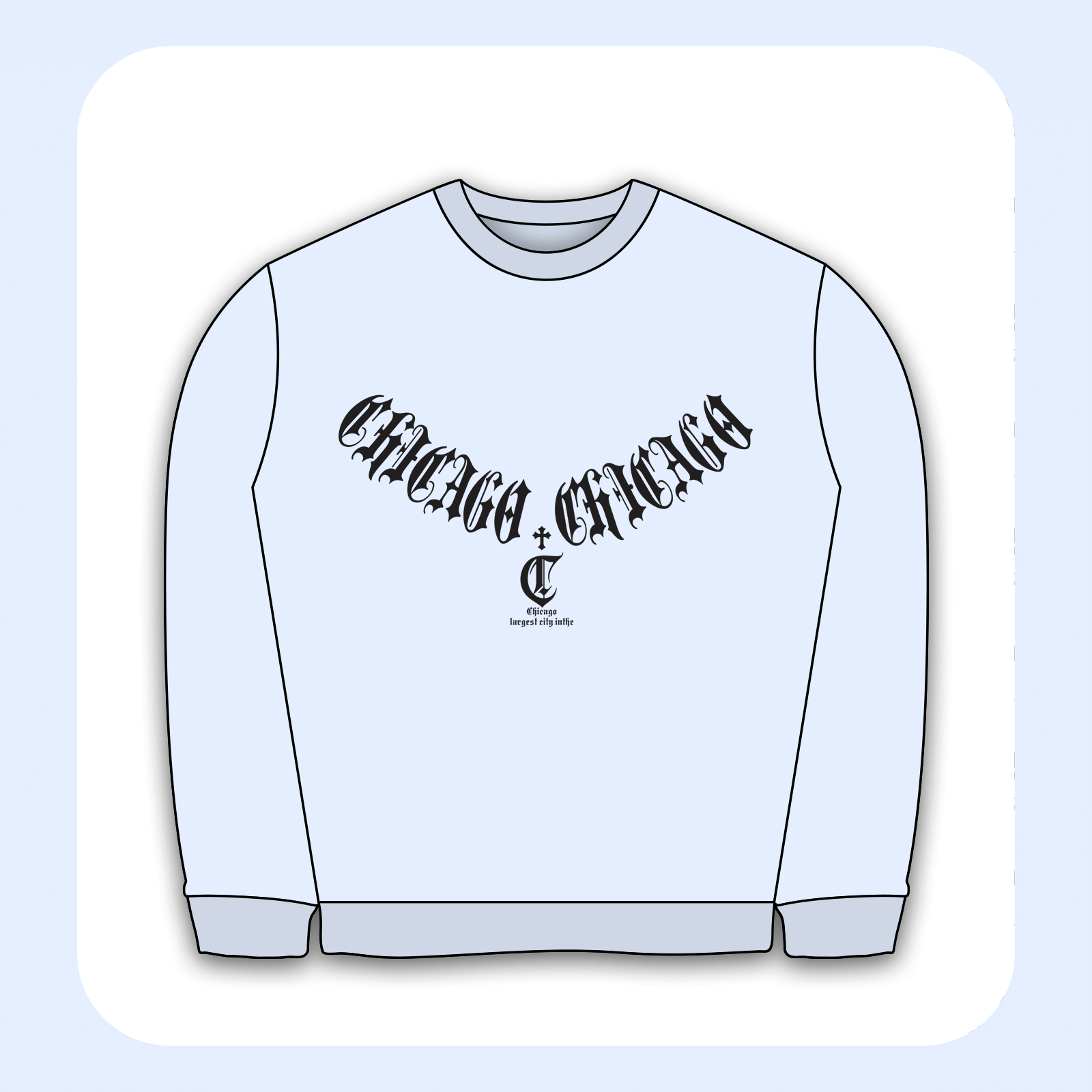 طرح سیلک Chicago مناسب چاپ روی پیش هودی