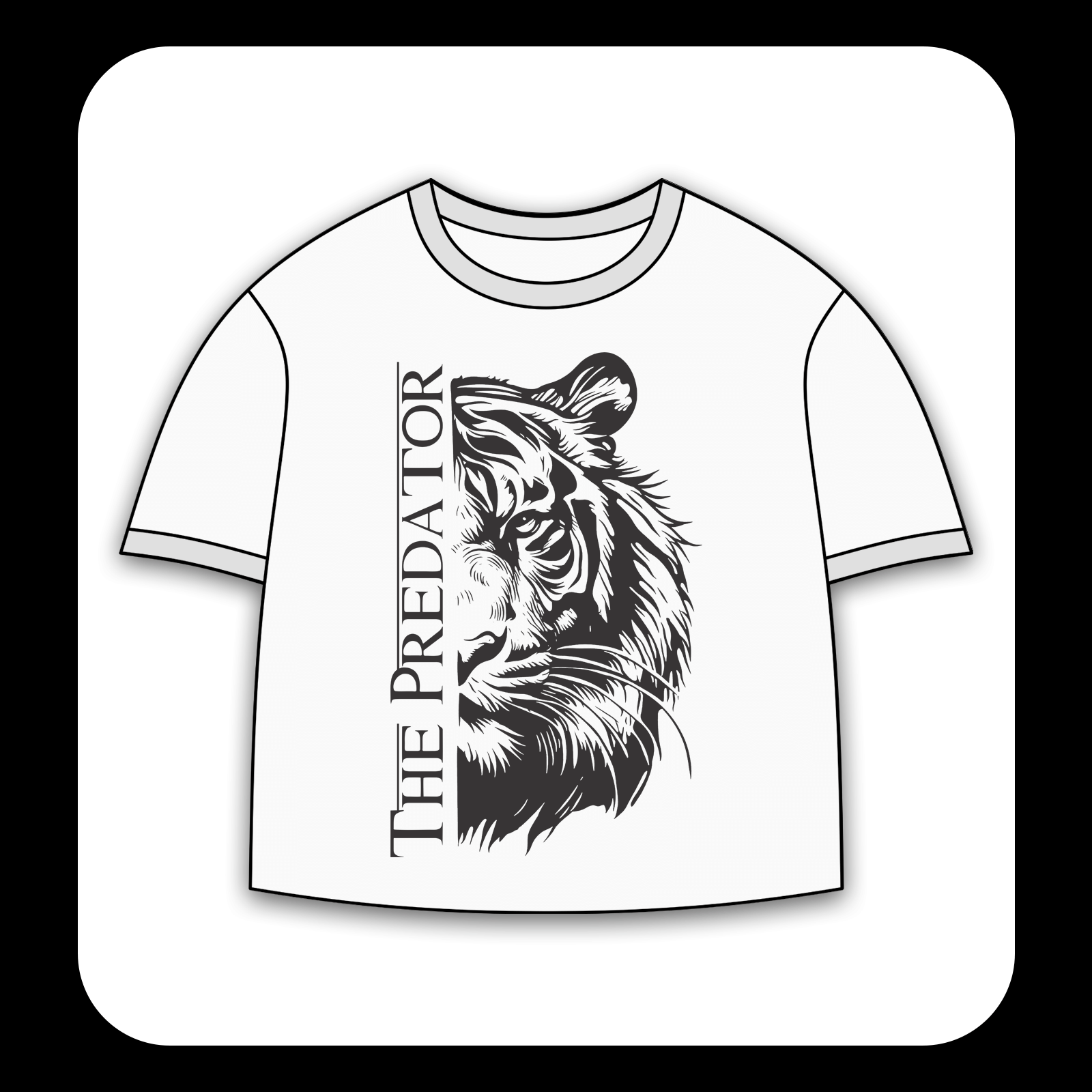 طرح سیلک شیر شکارچی مناسب چاپ روی پیش لباس