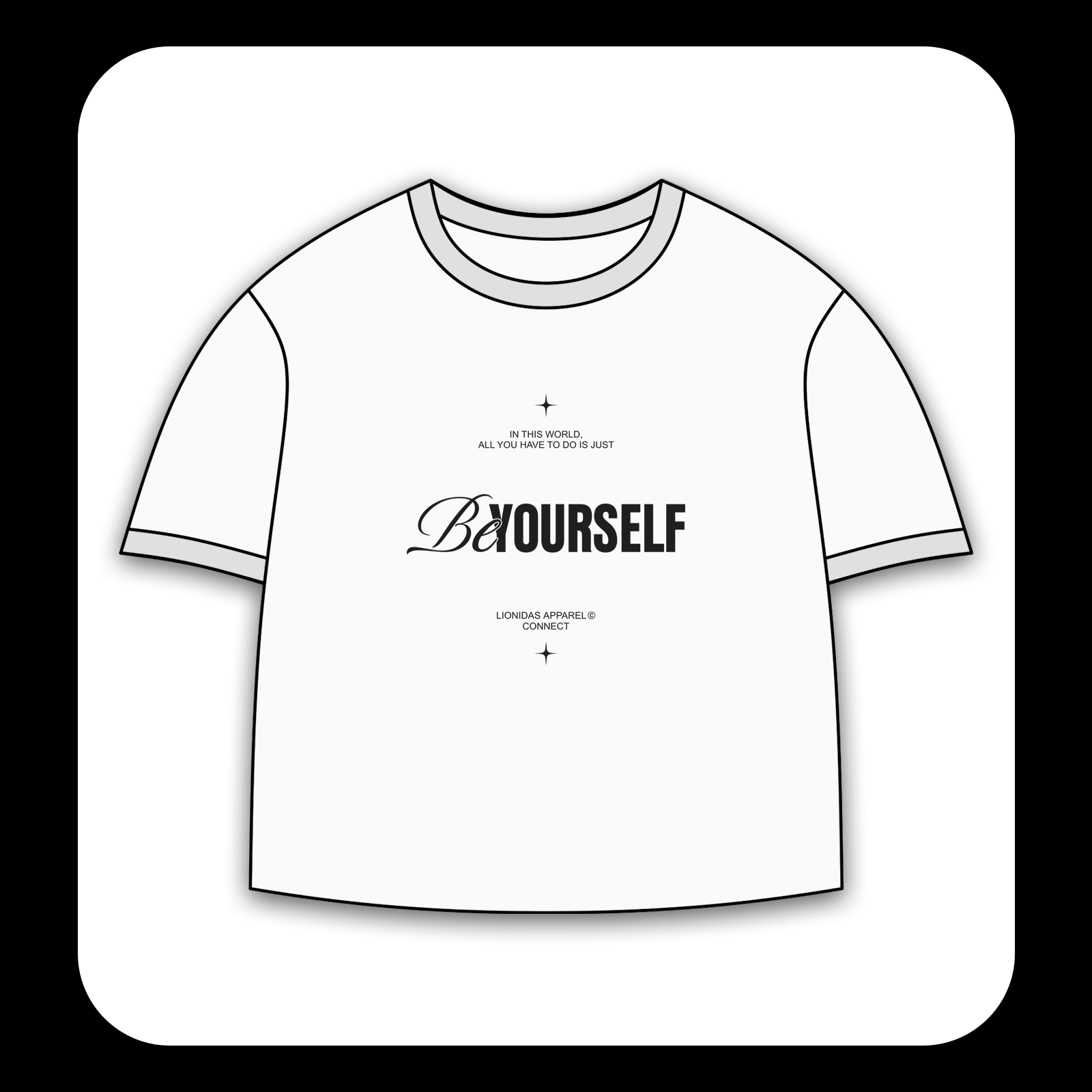 طرح سیلک Be Yourself مناسب چاپ روی پیش تی‌شرت