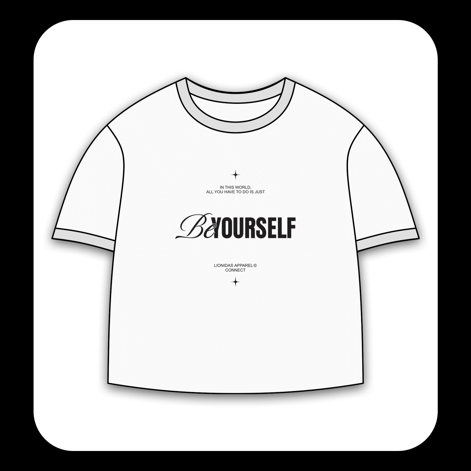 طرح سیلک Be Yourself مناسب چاپ روی پیش تی‌شرت