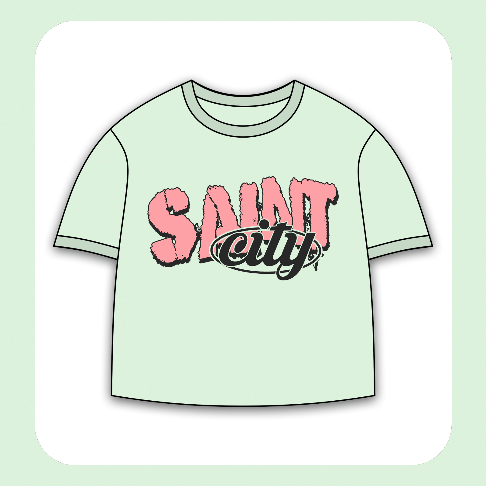 طرح سیلک Saint City مناسب چاپ روی پیش لباس