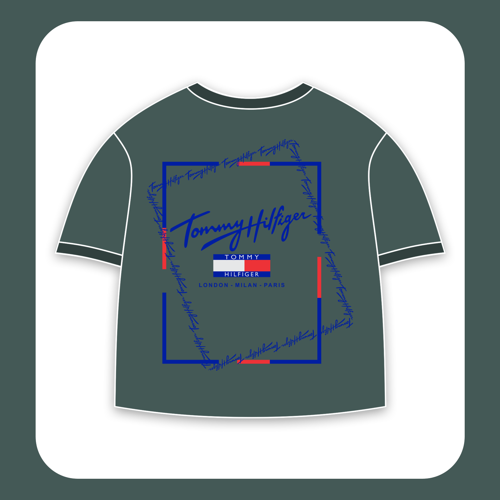 طرح سیلک Tommy Hilfiger مناسب چاپ روی پشت پوشاک