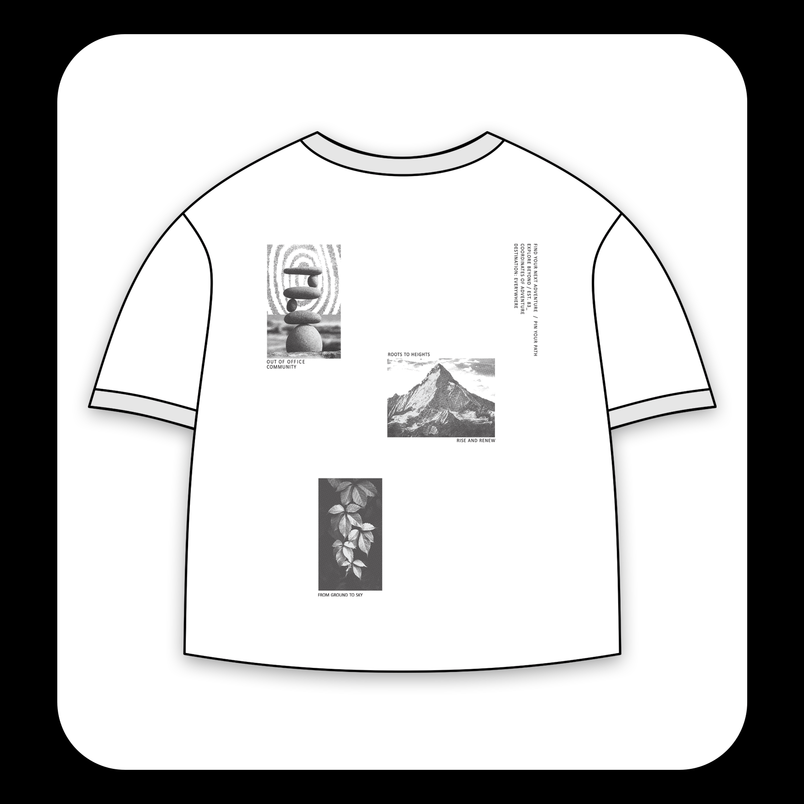 طرح سیلک المان‌های طبیعت مناسب چاپ روی پشت تی‌شرت