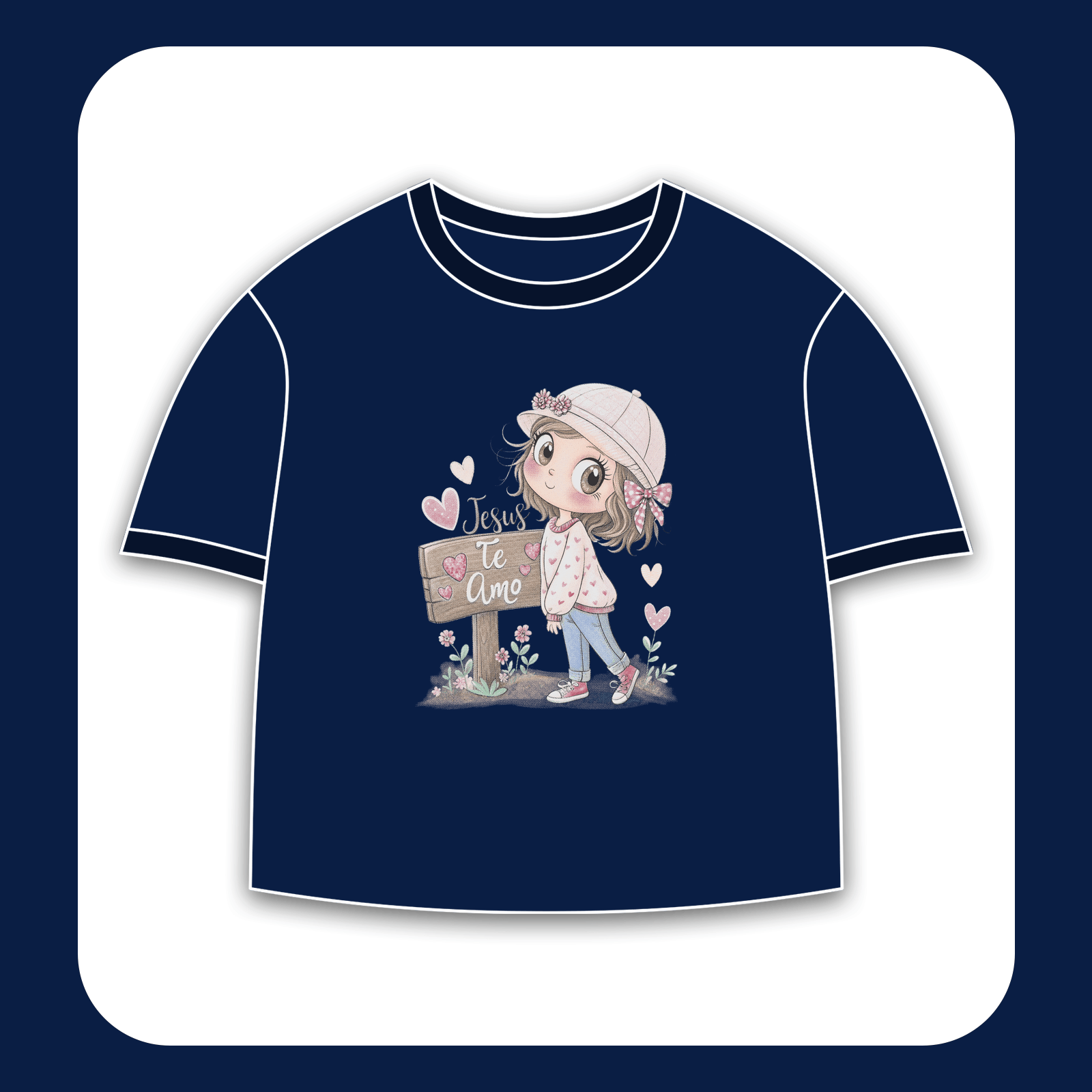 طرح سیلک دختر کوچولوی دوستدار مسیح مناسب چاپ روی پیش تیشرت