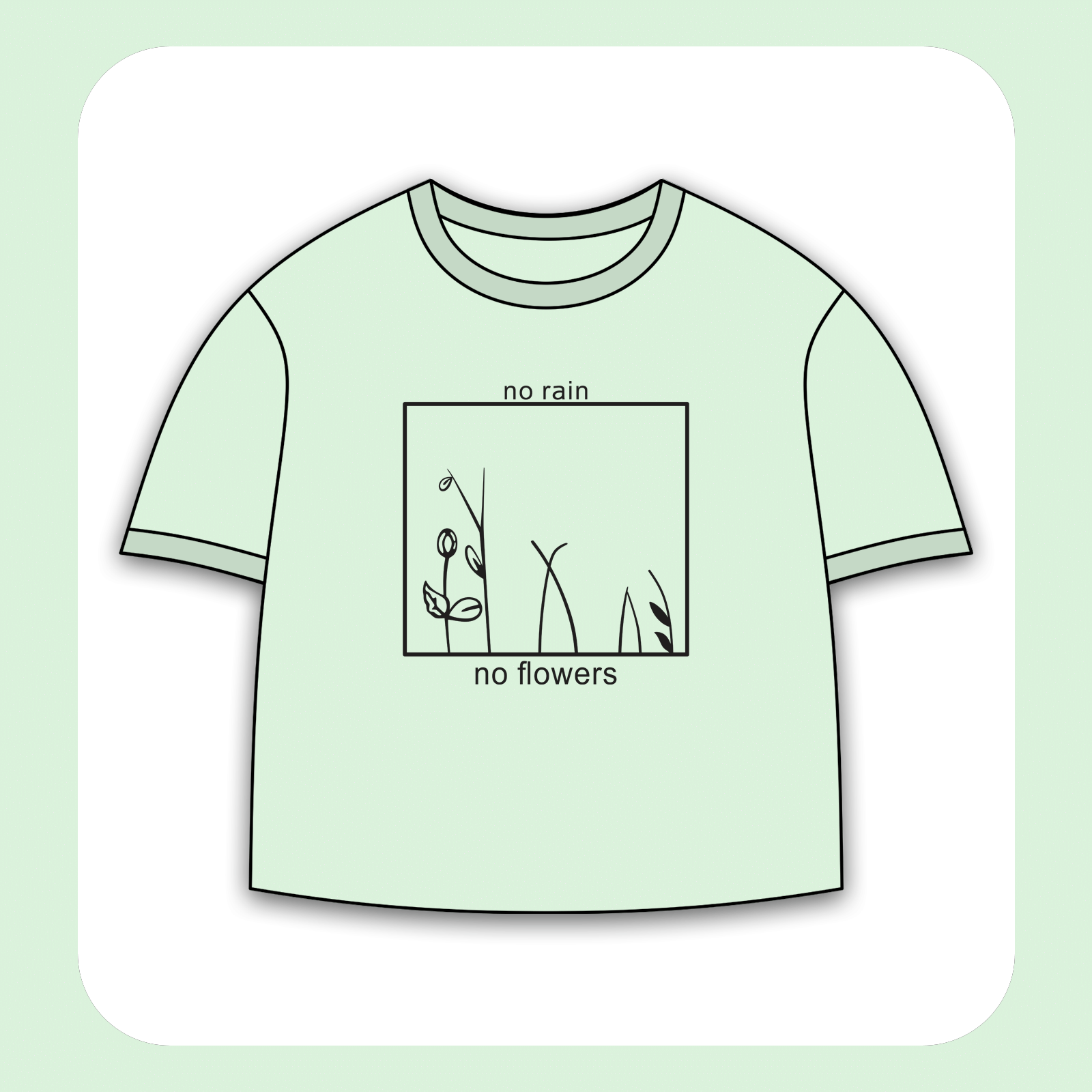 طرح سیلک Rain and Flowers مناسب چاپ روی پیش تی‌شرت