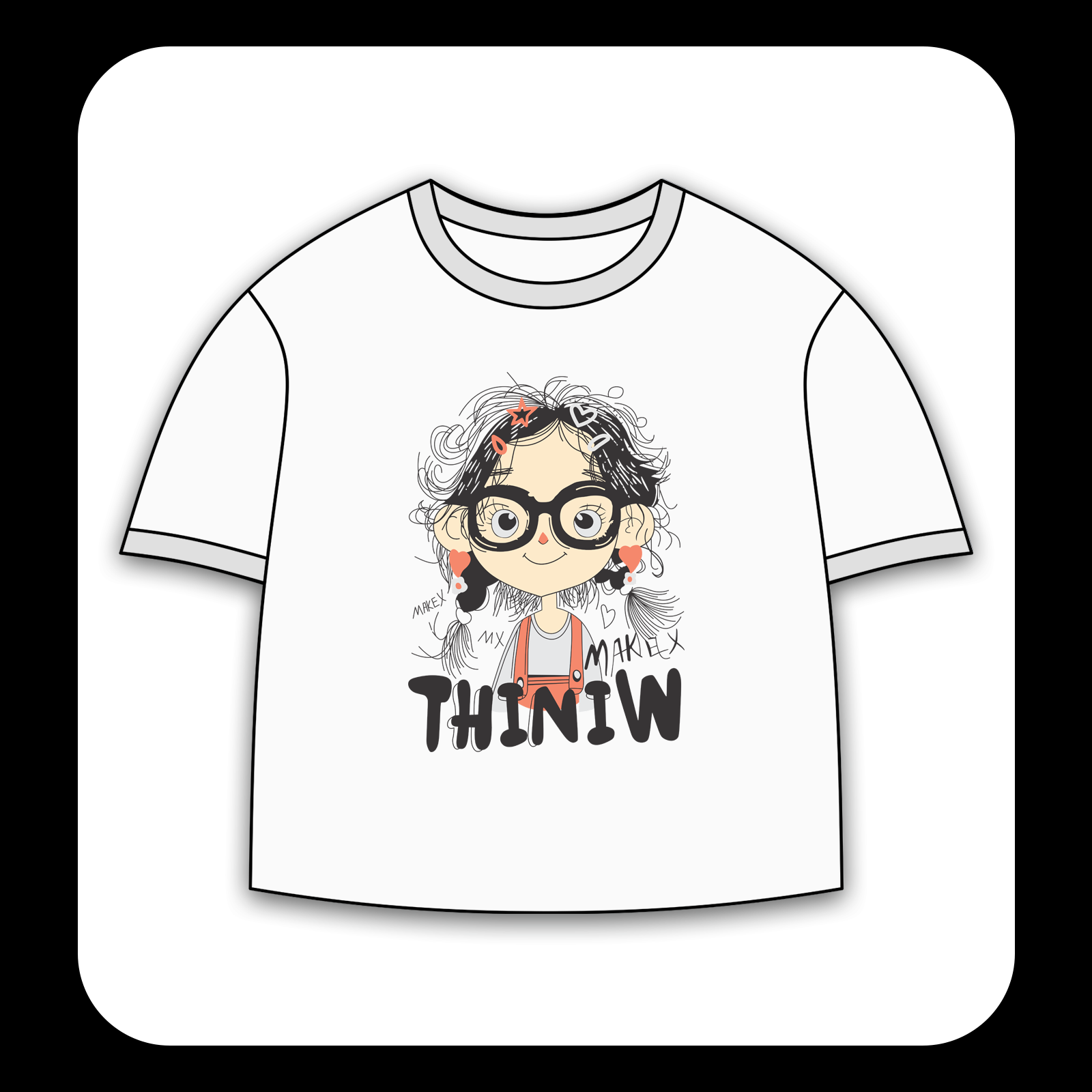 طرح سیلک دخترک Thiniw مناسب چاپ روی پیش پوشاک