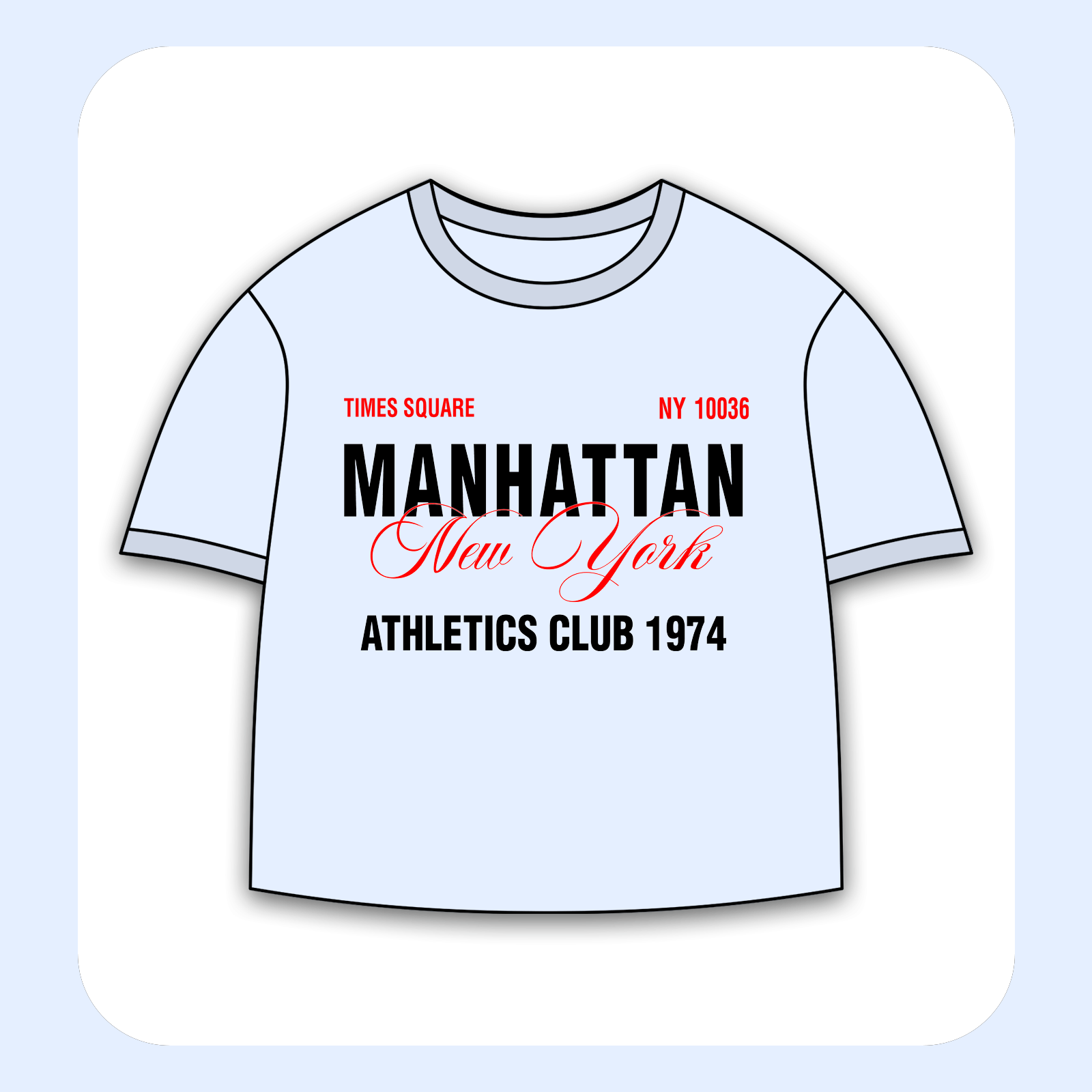 طرح سیلک Manhattan Athletics مناسب چاپ روی پیش پوشاک