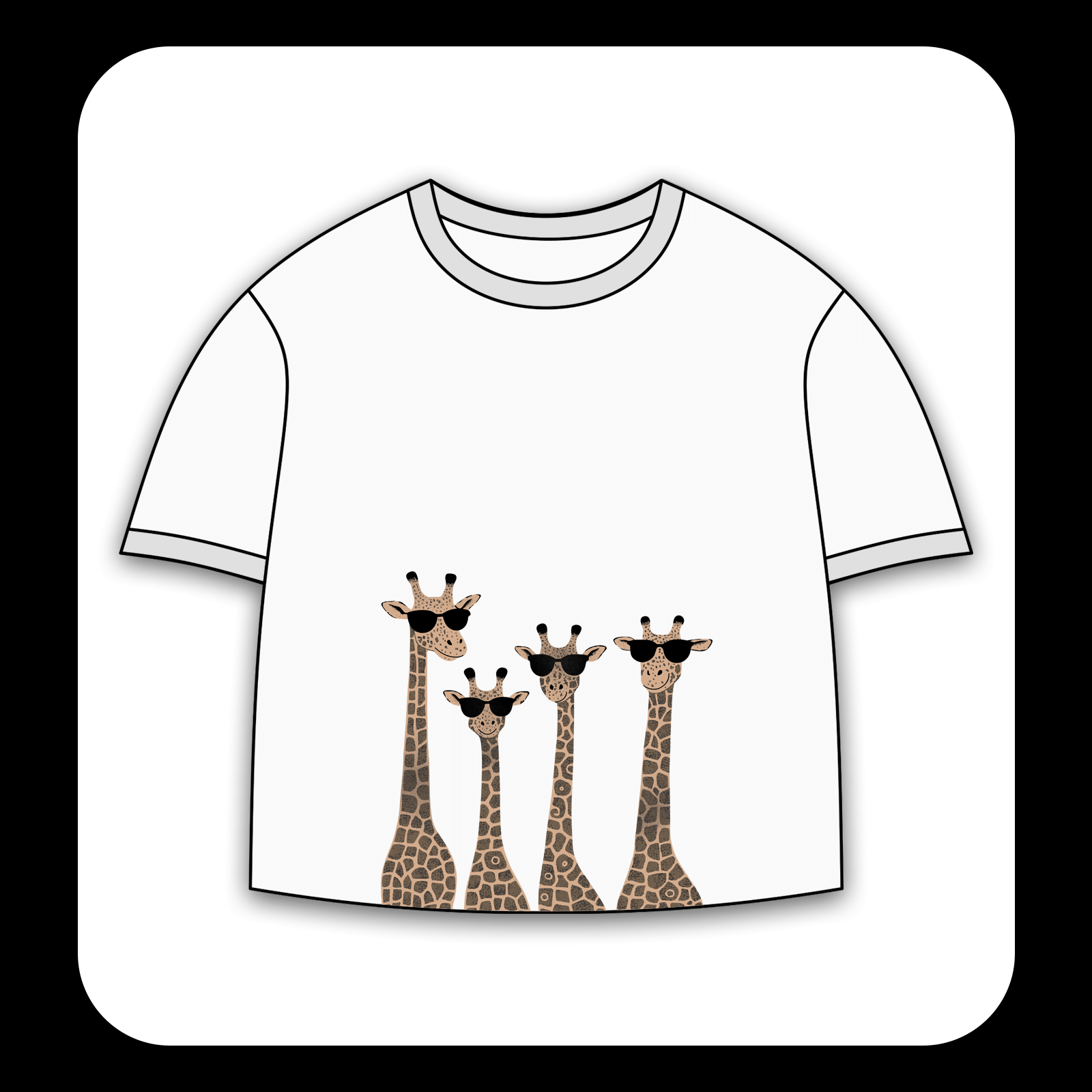 طرح سیلک زرافه‌ها مناسب چاپ روی پیش تی‌شرت