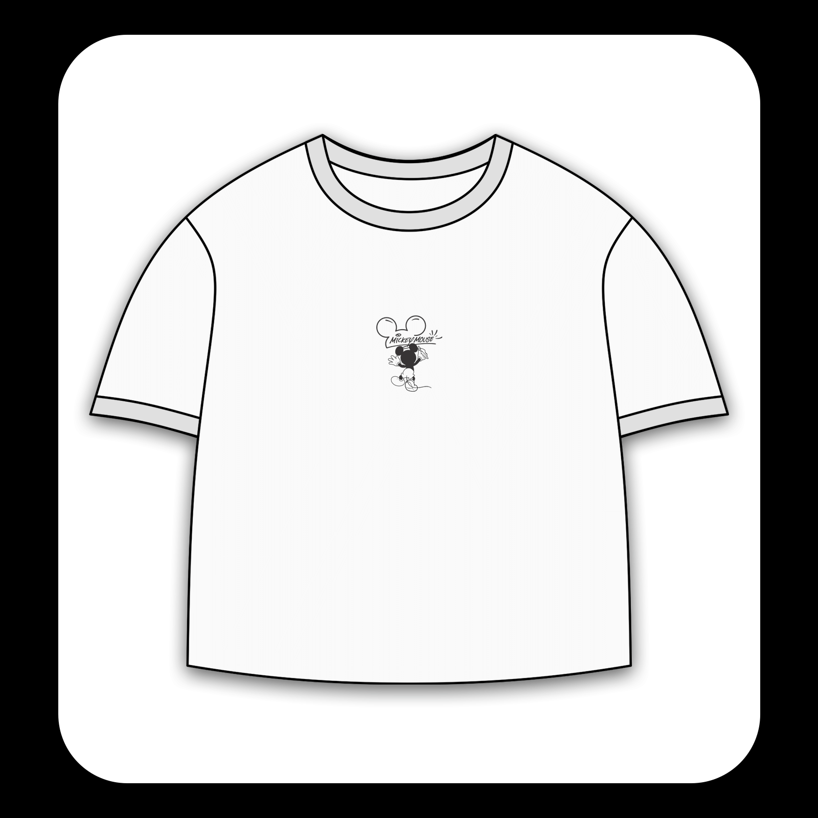 طرح سیلک میکی موس در حال نقاشی کشیدن مناسب چاپ روی پیش تی‌شرت