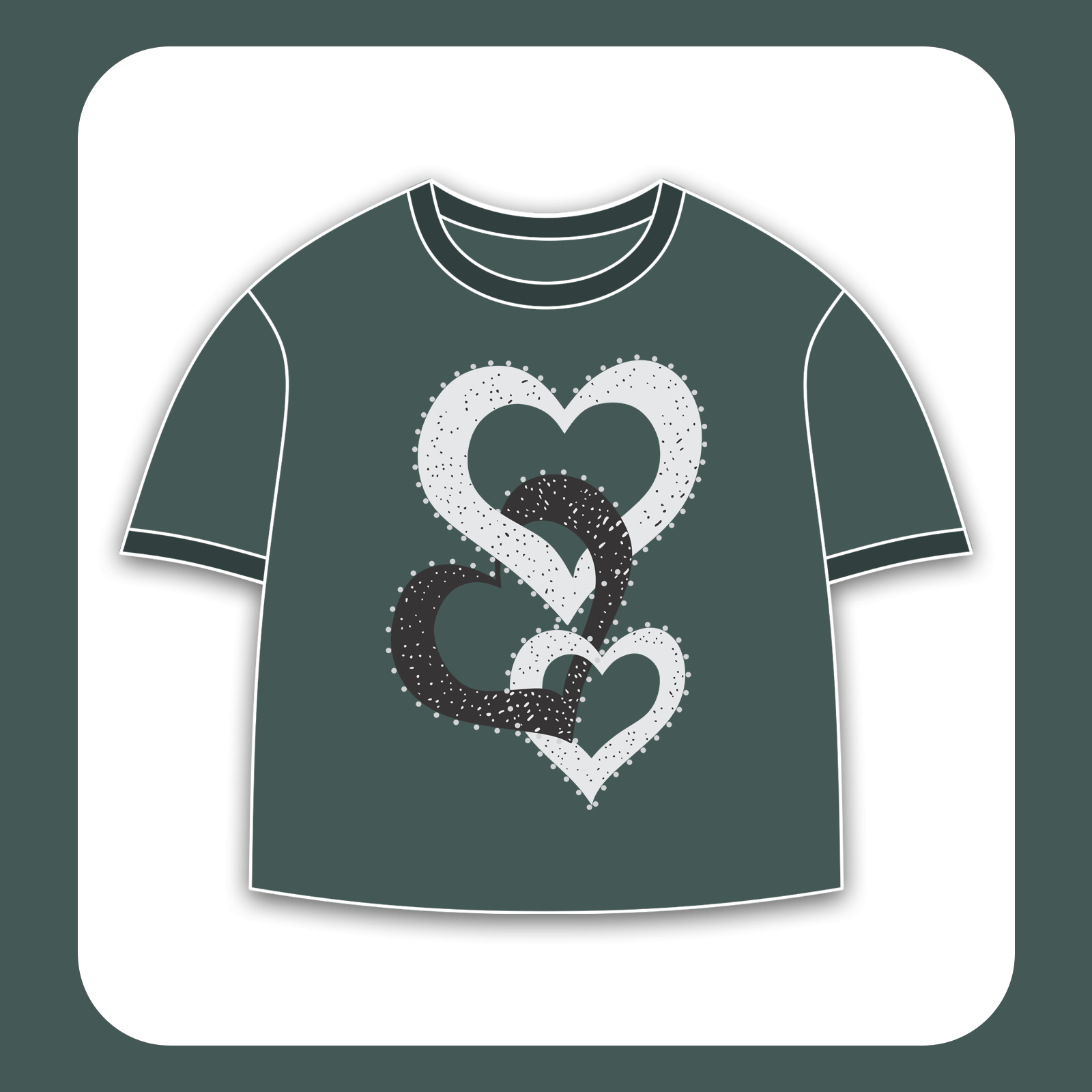 طرح سیلک قلب‌های به‌هم‌پیوسته مناسب چاپ روی پیش لباس