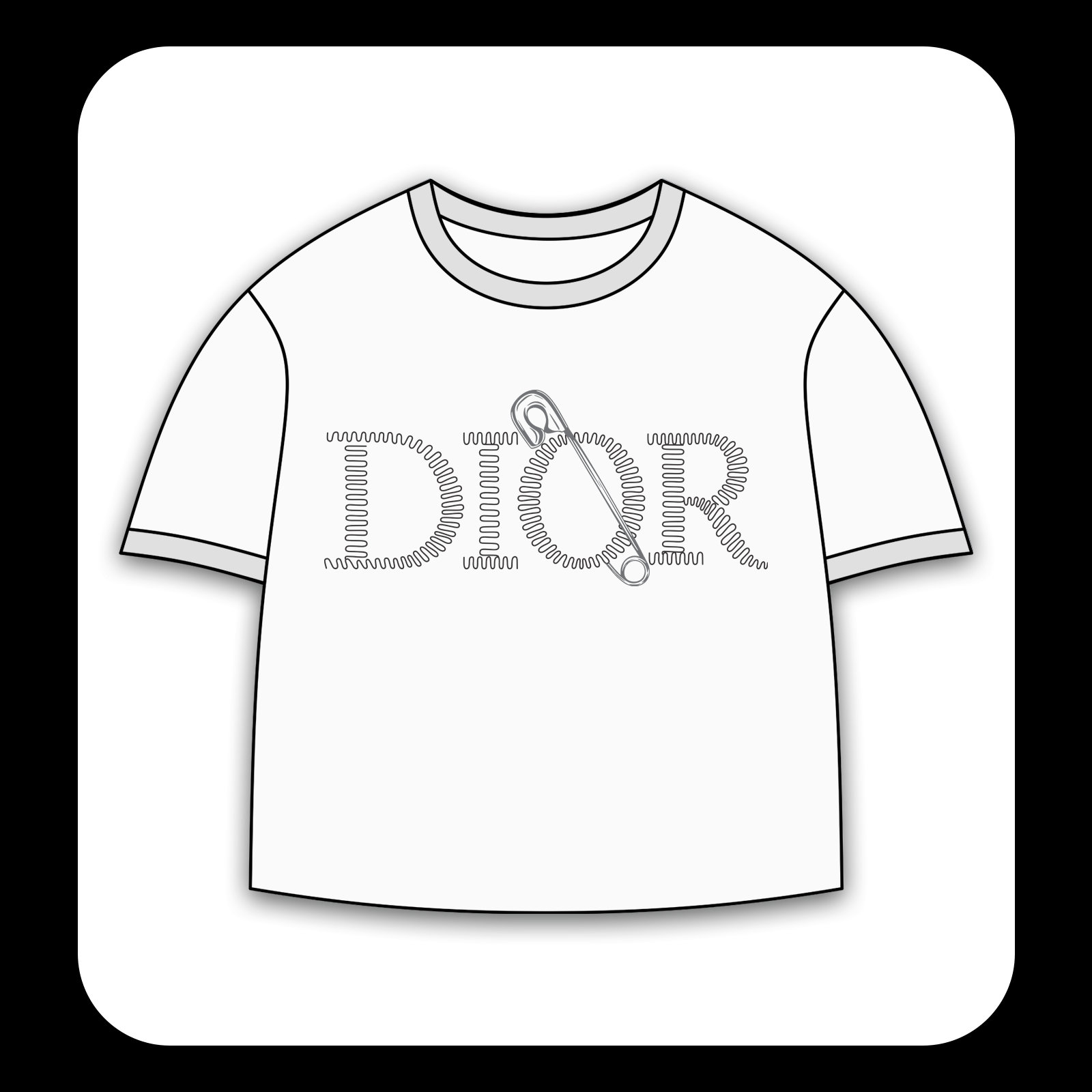 طرح سیلک سنجاق قفلی Dior مناسب چاپ روی پیش لباس