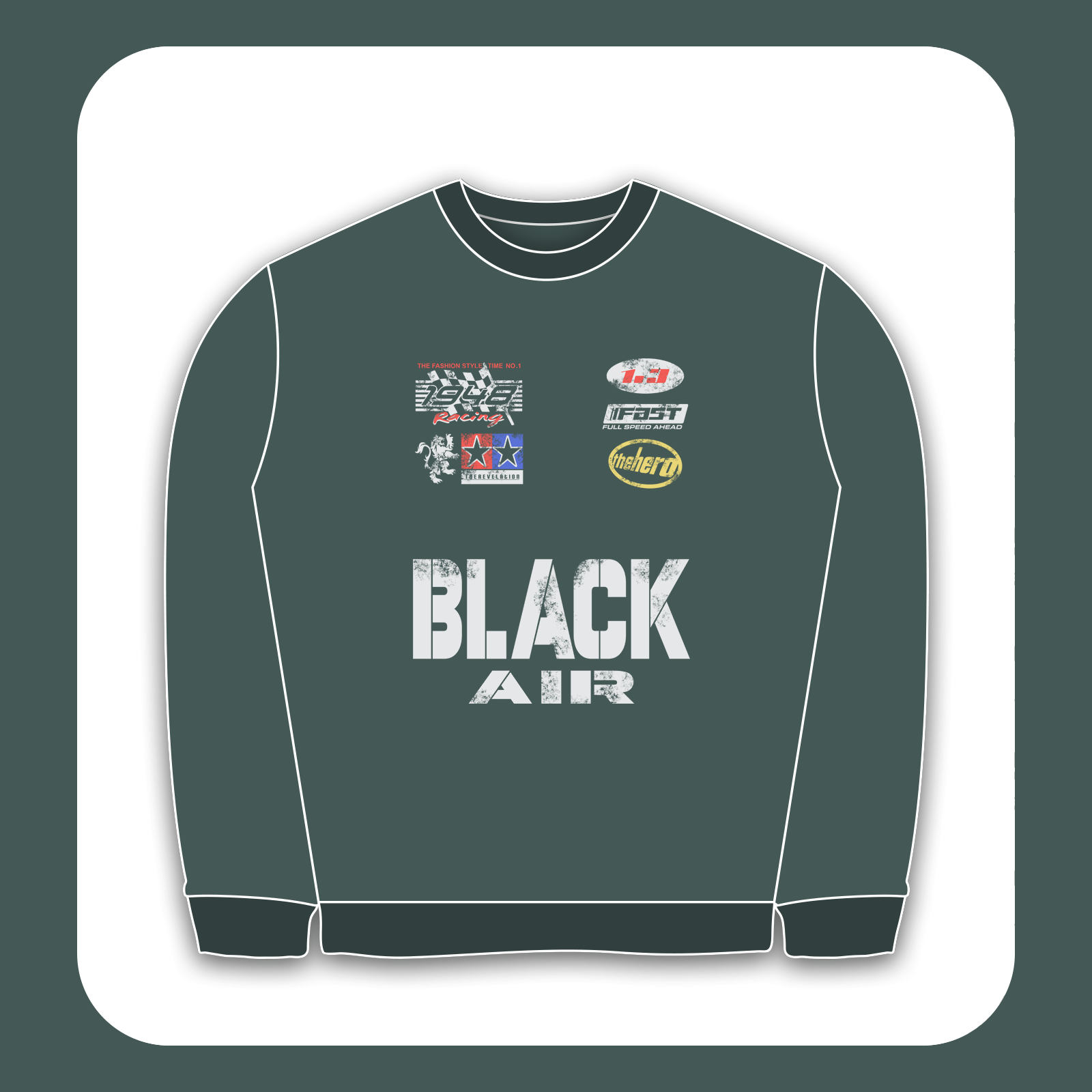 طرح سیلک Black Air مناسب چاپ روی پیش هودی