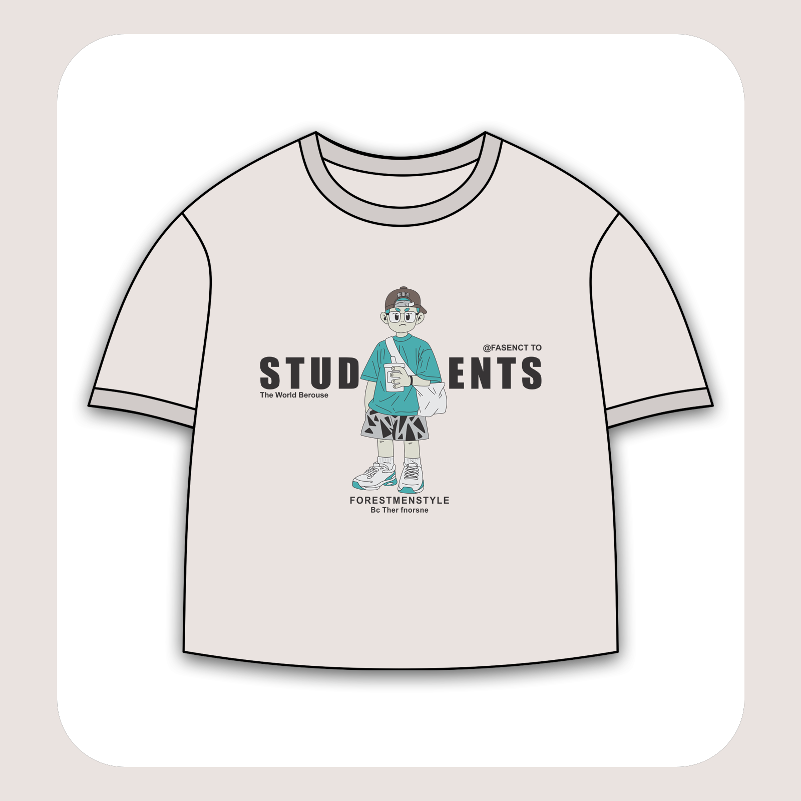 طرح سیلک Students مناسب چاپ روی پیش لباس