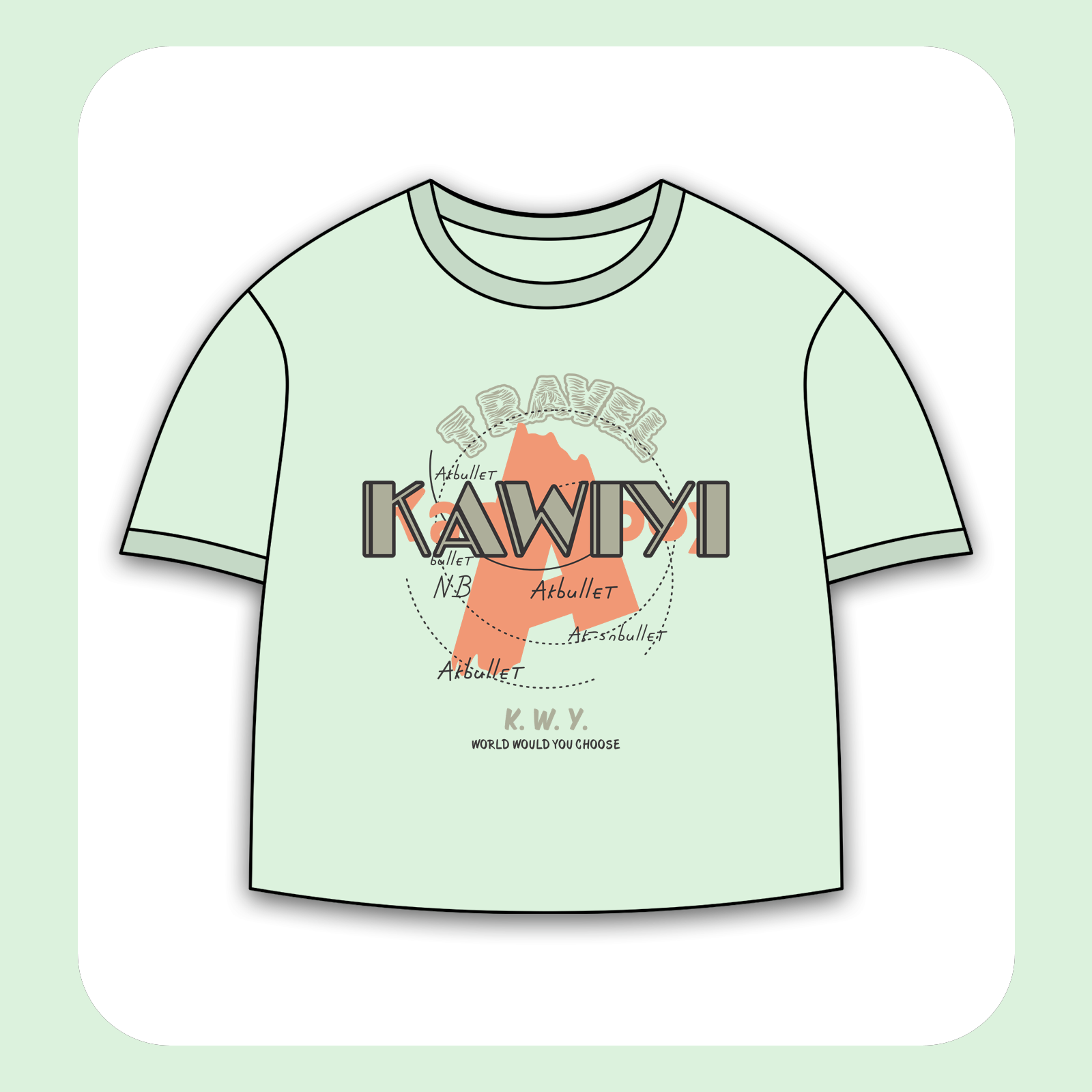 طرح سیلک Kawiyi مناسب چاپ روی پیش لباس