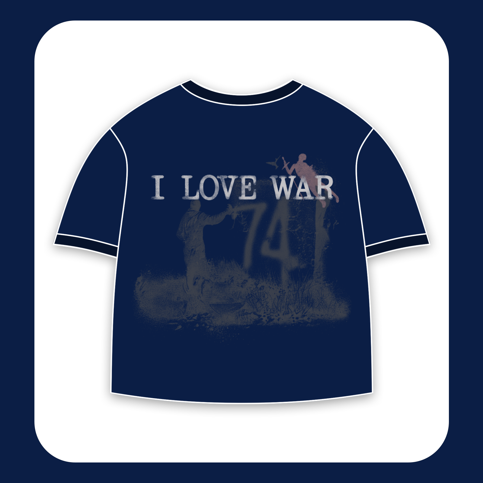 طرح سیلک I love War مناسب چاپ روی پشت تی‌شرت