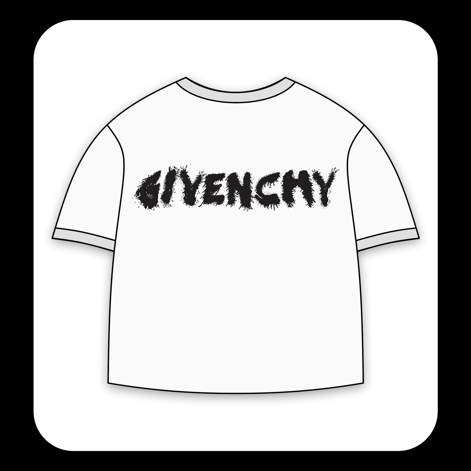 طرح سیلک براش Givenchy مناسب چاپ روی پشت تی‌شرت