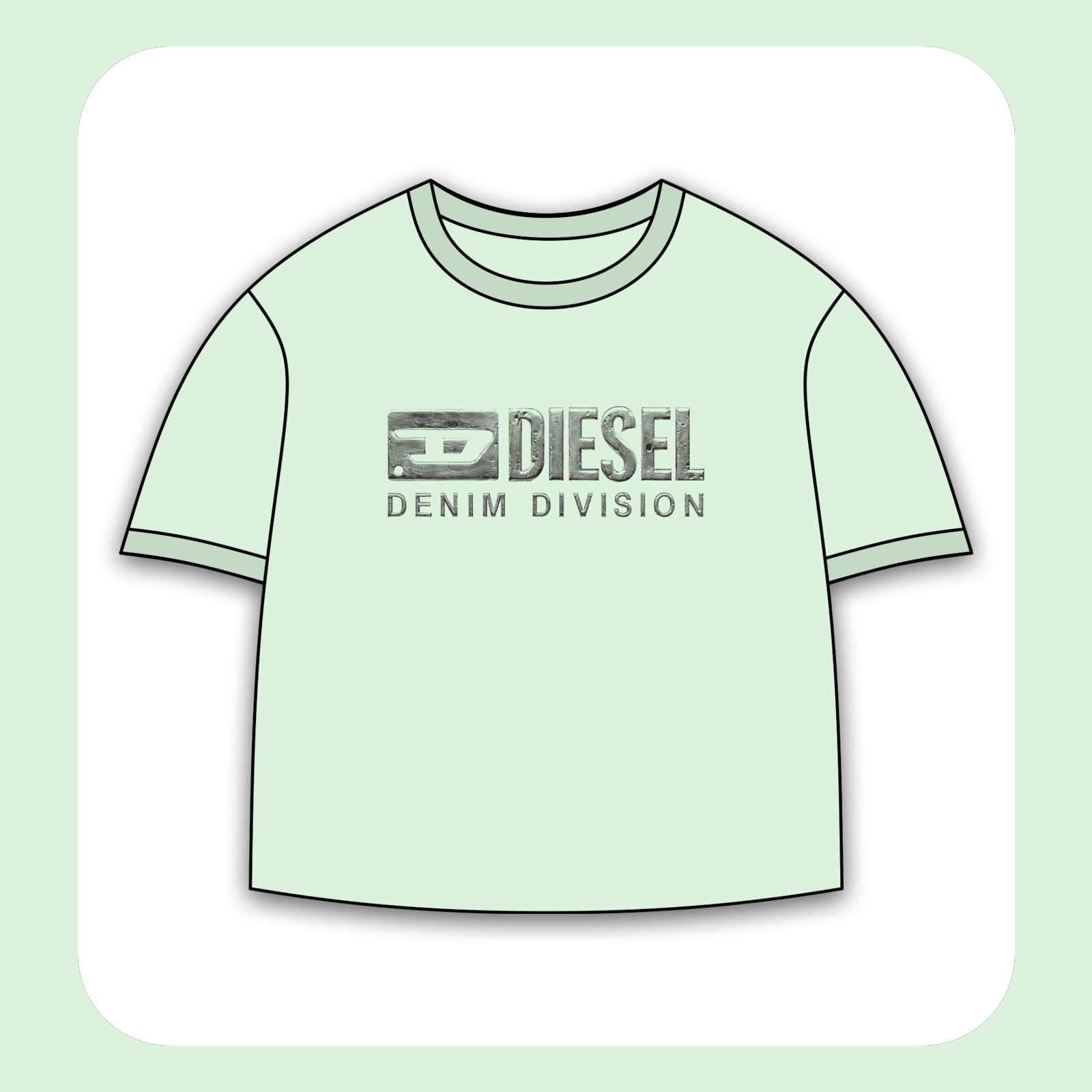 طرح سیلک برجسته Diesel Denim مناسب چاپ روی پیش پوشاک