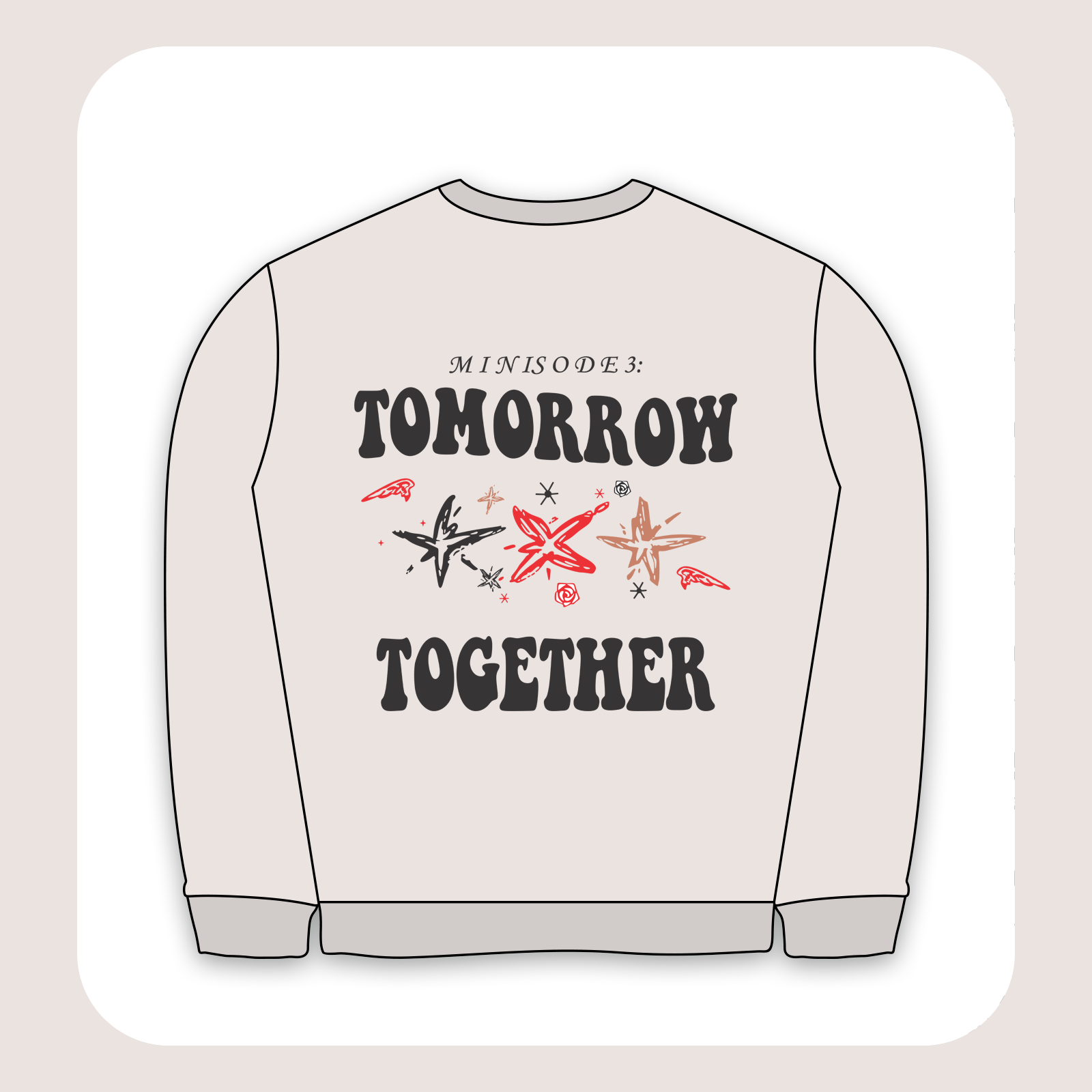 طرح سیلک Tomorrow Together مناسب چاپ روی پشت لباس سایز بزرگ