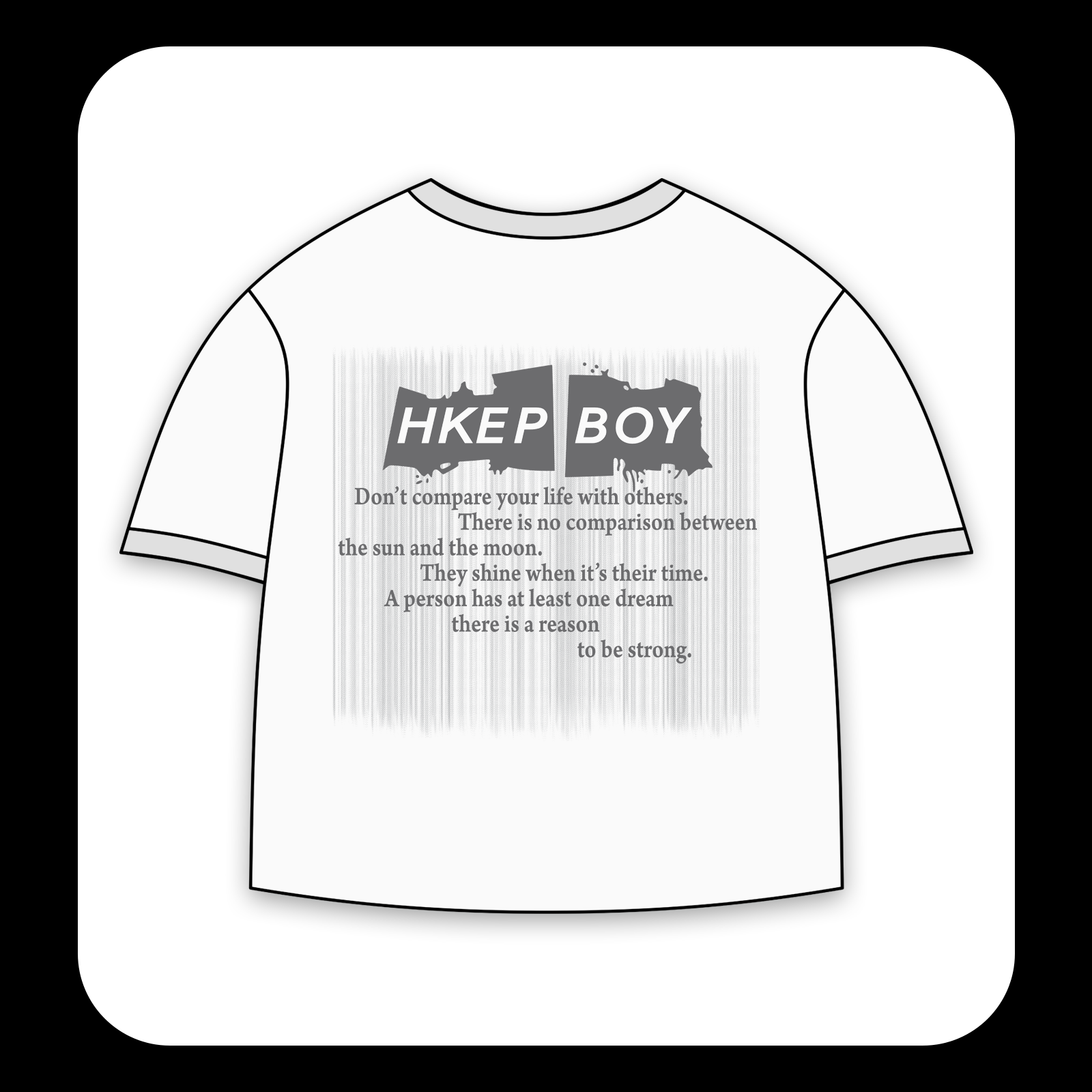 طرح سیلک HKEP Boy مناسب چاپ روی پشت لباس