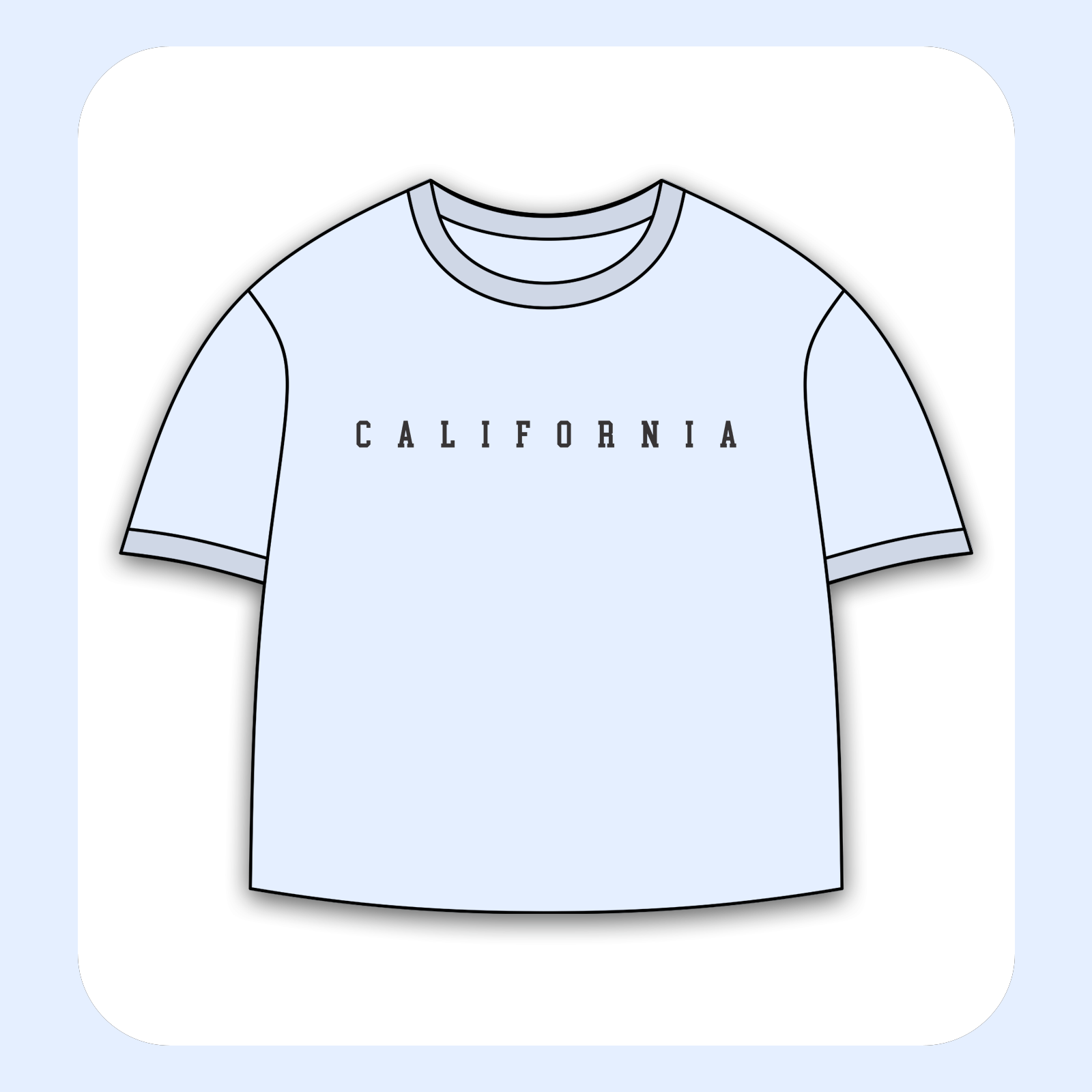 طرح سیلک ساده California مناسب چاپ روی پیش تی‌شرت